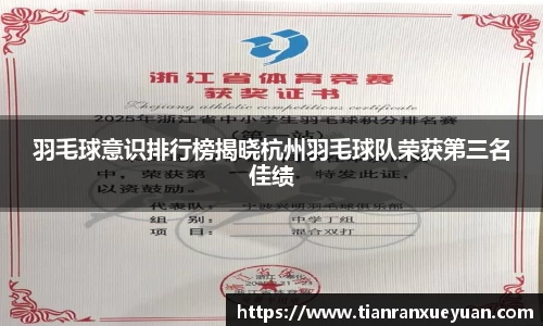 羽毛球意识排行榜揭晓杭州羽毛球队荣获第三名佳绩