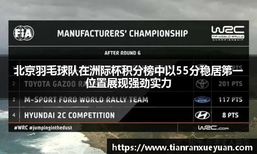 北京羽毛球队在洲际杯积分榜中以55分稳居第一位置展现强劲实力